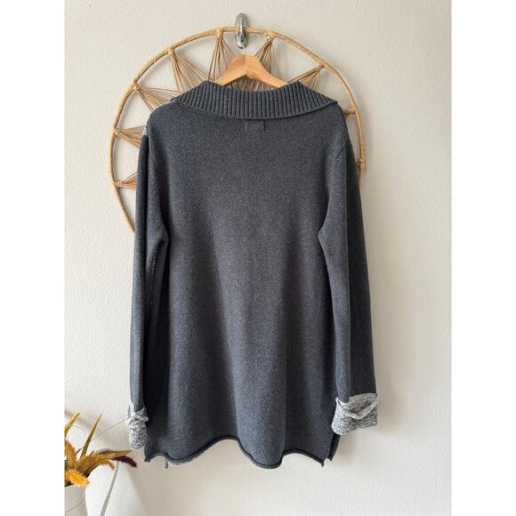 PURE Knits Handknit Lagenlook Artsy Long Sweater Cardigan Pearl Big Buttons Sz L - Picture 9 of 13